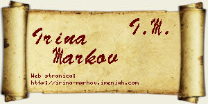Irina Markov vizit kartica
